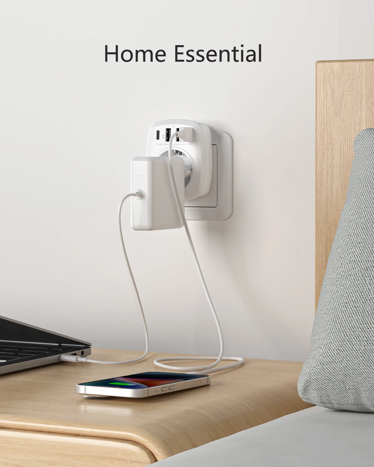 LENCENT EU Stecker Outlet Expander Wand USB Ladegerät mit 1 AC Outlet 3 USB Ports und 1 Typ C Reise adapter 4000W für Reise Hause