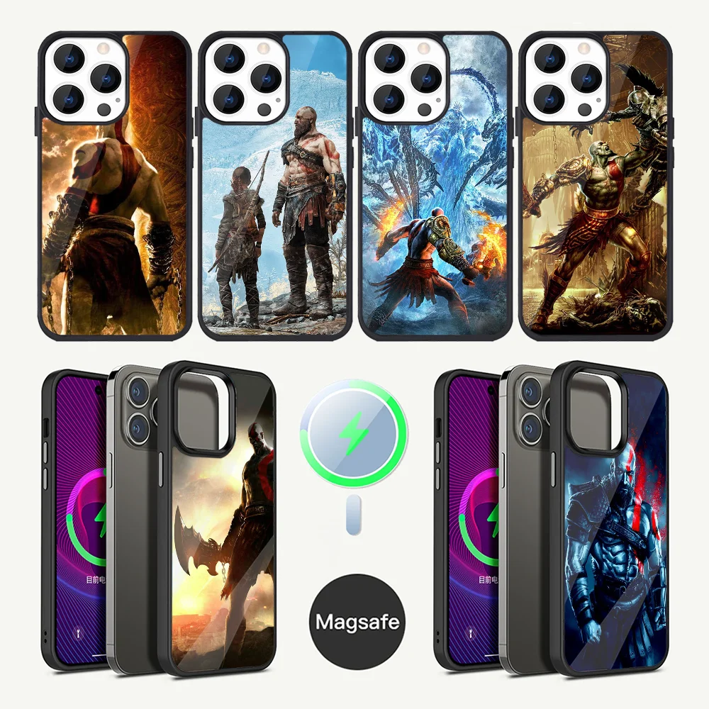 Kratos Game G-God of W-War Phone Case For iPhone 16,15,14,13,12,11,Plus,Pro,Max Mini Magsafe Magnetic Wireless Charging