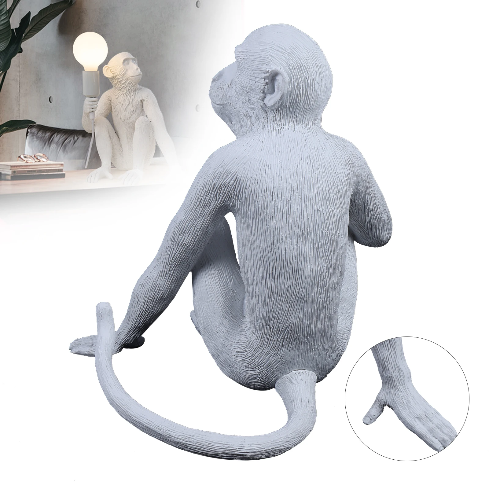 Creative Resin Sitting Monkey Table Lamp Hanging Wall Light For Bedroom us