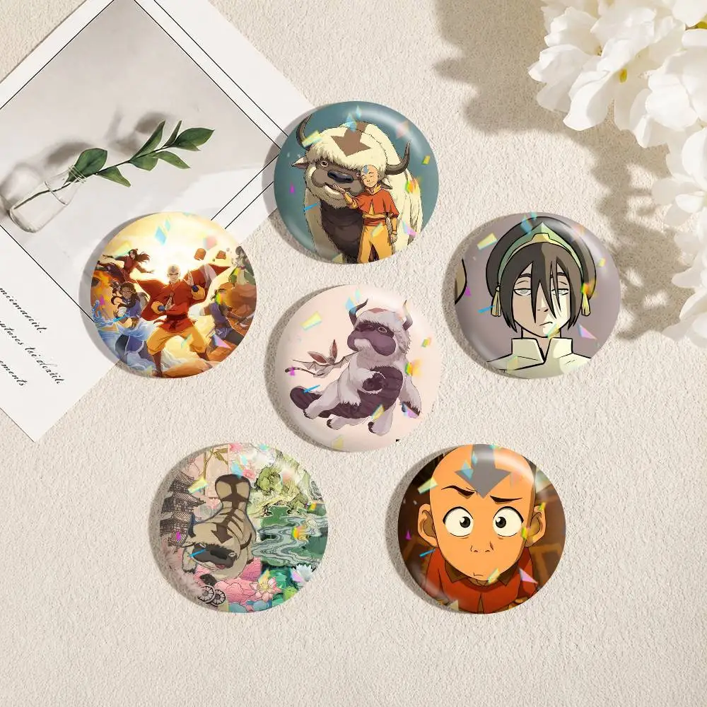 A-Avatar The Last Airbender 25 32 44 58 75mm Badges Personalized Round Brooches Pins Accessory Gift