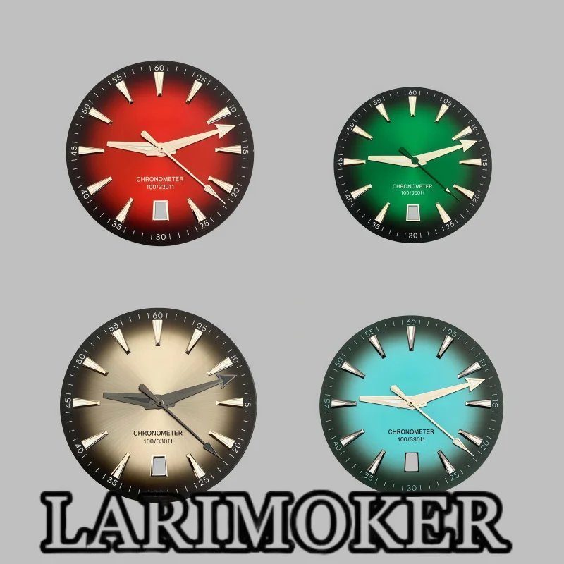 LARIMOKER 33mm gradient dial green luminous dial and hands freely combinable suitable for NH35 movement watch accessories