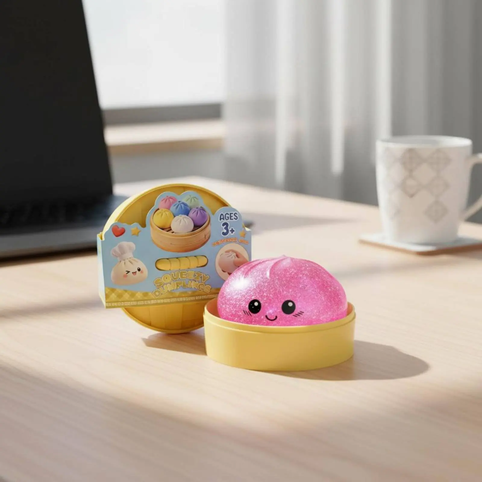 9 Pieces Slow Rise Squishy Bun Glitter Filled Bun Squishy Stress Relief Stress Relief for Office, Travel