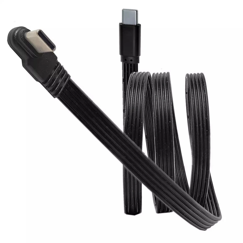 Type-C data cable elbow forming flat high flexibility Type-C male to female support PD fast charging power supply line