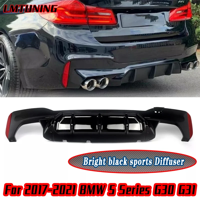 Gloss Black M5 Style Rear Bumper Diffuser For 2017-2021 BMW 5 Series G30 G31 Rear Lip body kit Spoiler Auto Parts Accessories