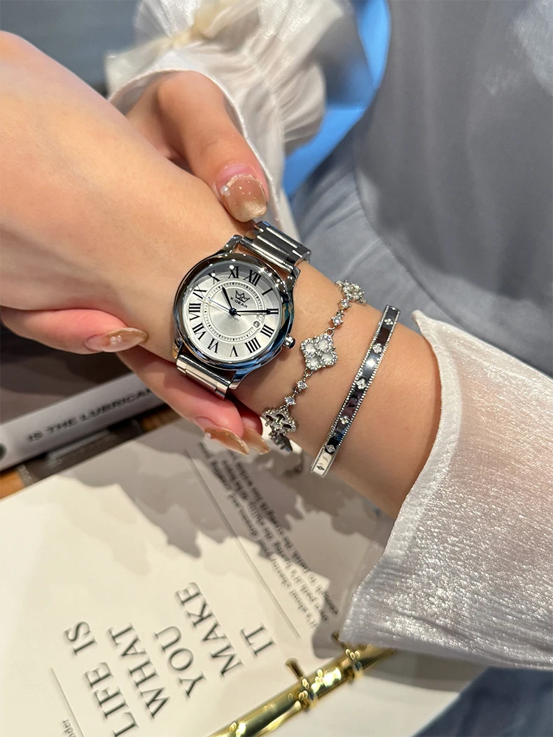 2025Кварцевые модные элегантные женские часы знаменитостей, классические простые часы с маленьким циферблатом, водонепроницаемые деловые женские часы с синей иглой