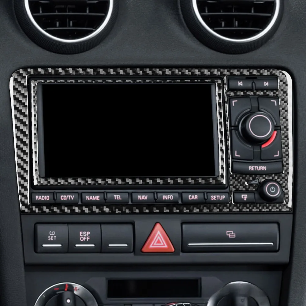 

For Audi A3 S3 2006 2013 Carbon Fiber Car Interior Navigation Panel Decorative Stickers Trim Accessories Styling Upgrade Premium
