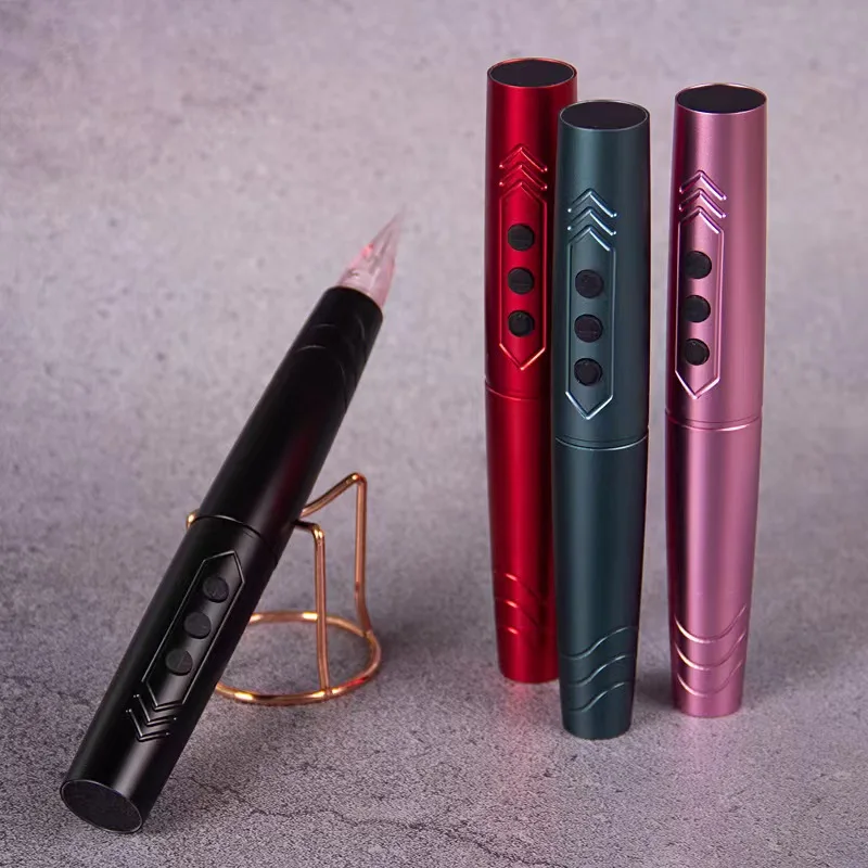 

Беспроводная роторная ручка для татуировки для бровей, подводка для глаз, двойная батарея, ЖК-дисплей, нержавеющая сталь, алюминий, перманентный макияж