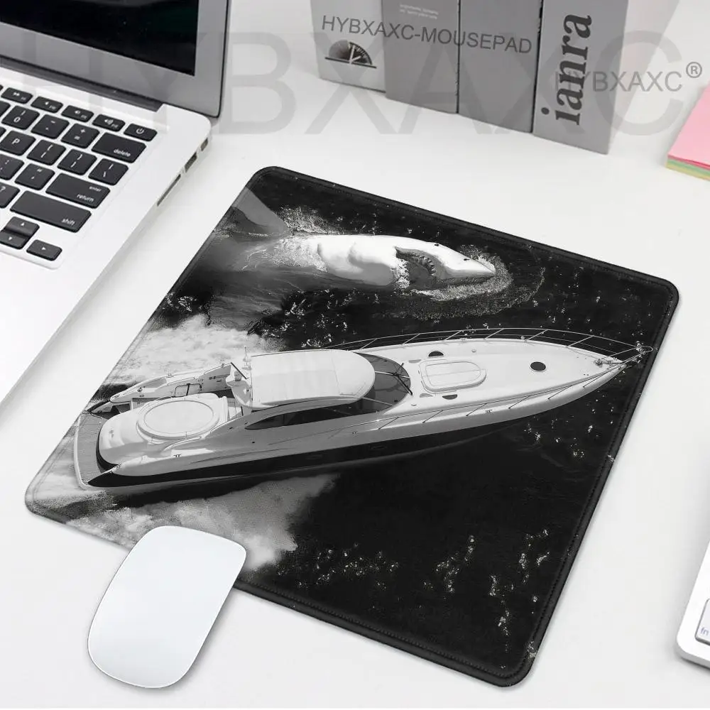 HYBXAXC Funny Shark Ocean Creative Art Pattern Small Mouse Pad Desktop Computer Keyboard Wireless Boy Girl Gift for CS DOTA