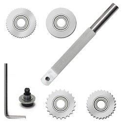 Texture Wood Turning Tool Thread Sprail Texturing and Spiralling System Woodworking Tools With 4pcs Cutter wheel for Wood Hobby
