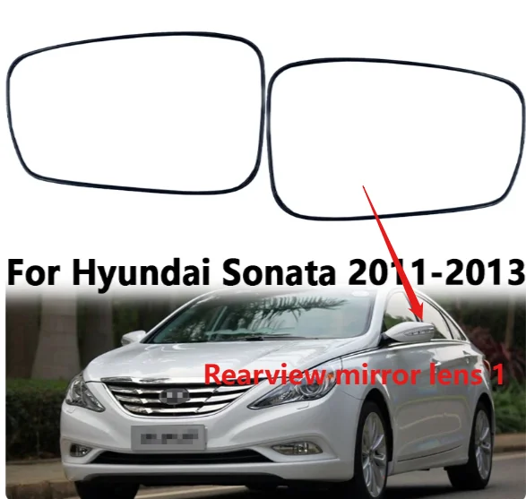 Hyundai Sonata 2011 2012 2013 Car Exterior Rearview Door Side Mirror Lens Glass Accessories With Heating