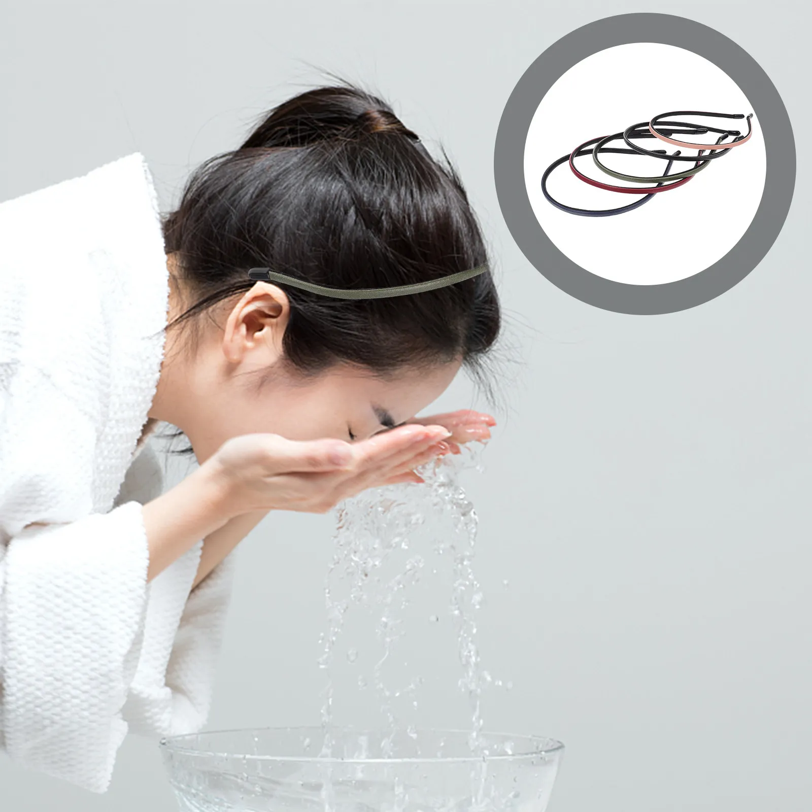 

Набор из 5 тонких ободков для волос с покрытием, однотонные, простые, удобные, для женщин, на каждый день, для вечеринок, для всей семьи