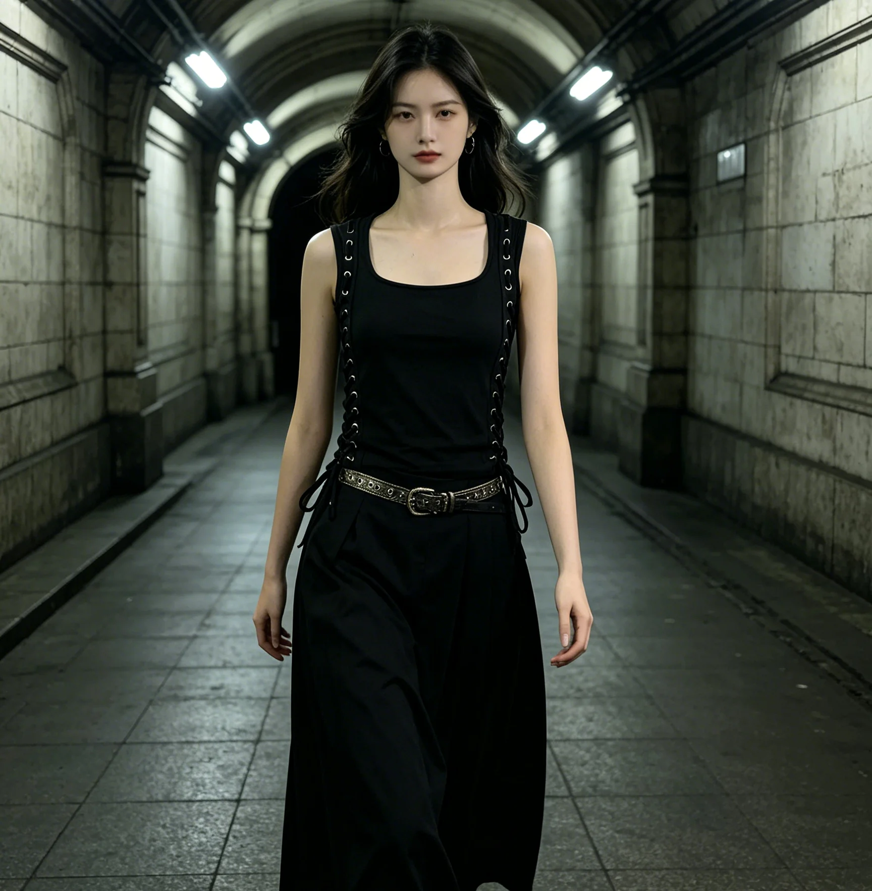 Gothic Punk Street Style, Cool and Edgy, Figure-flattering Slim-fit Vest