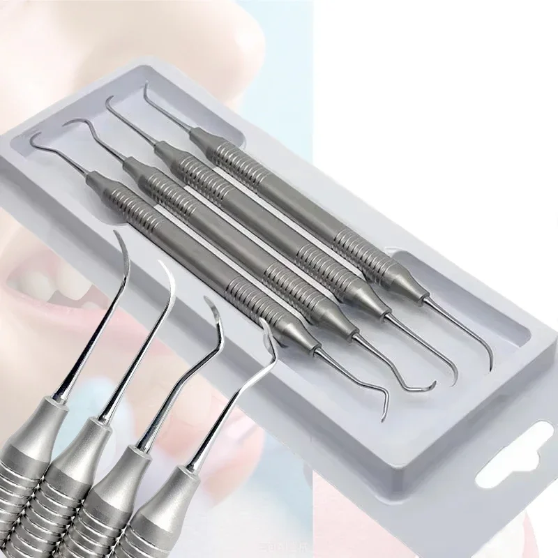Dental Professional Scaler Kit Stainless Steel Double-Ended Teeth Cleaning Dentistry Instrument