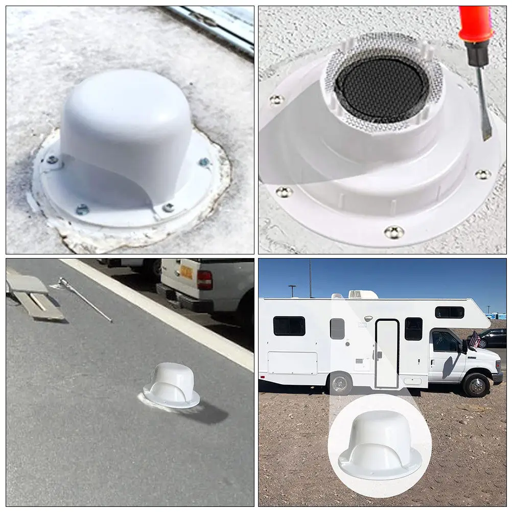 

Rv Roof Vent Cap White Plastic 2 Inch Pipe Replacement Screws Secure Installation Trailer Camper Universal Vent Lid Cover