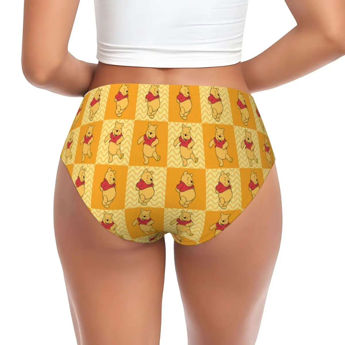 Ropa interior cómoda personalizada de las mujeres de las bragas breves del collage del oso de Winnie Pooh