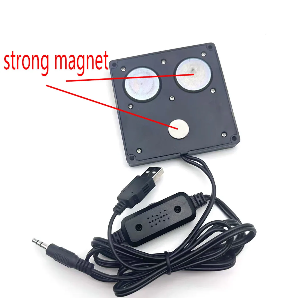 Magnetic computer speaker hanging display, high volume subwoofer, USB audio desktop integrated wired speaker connector
