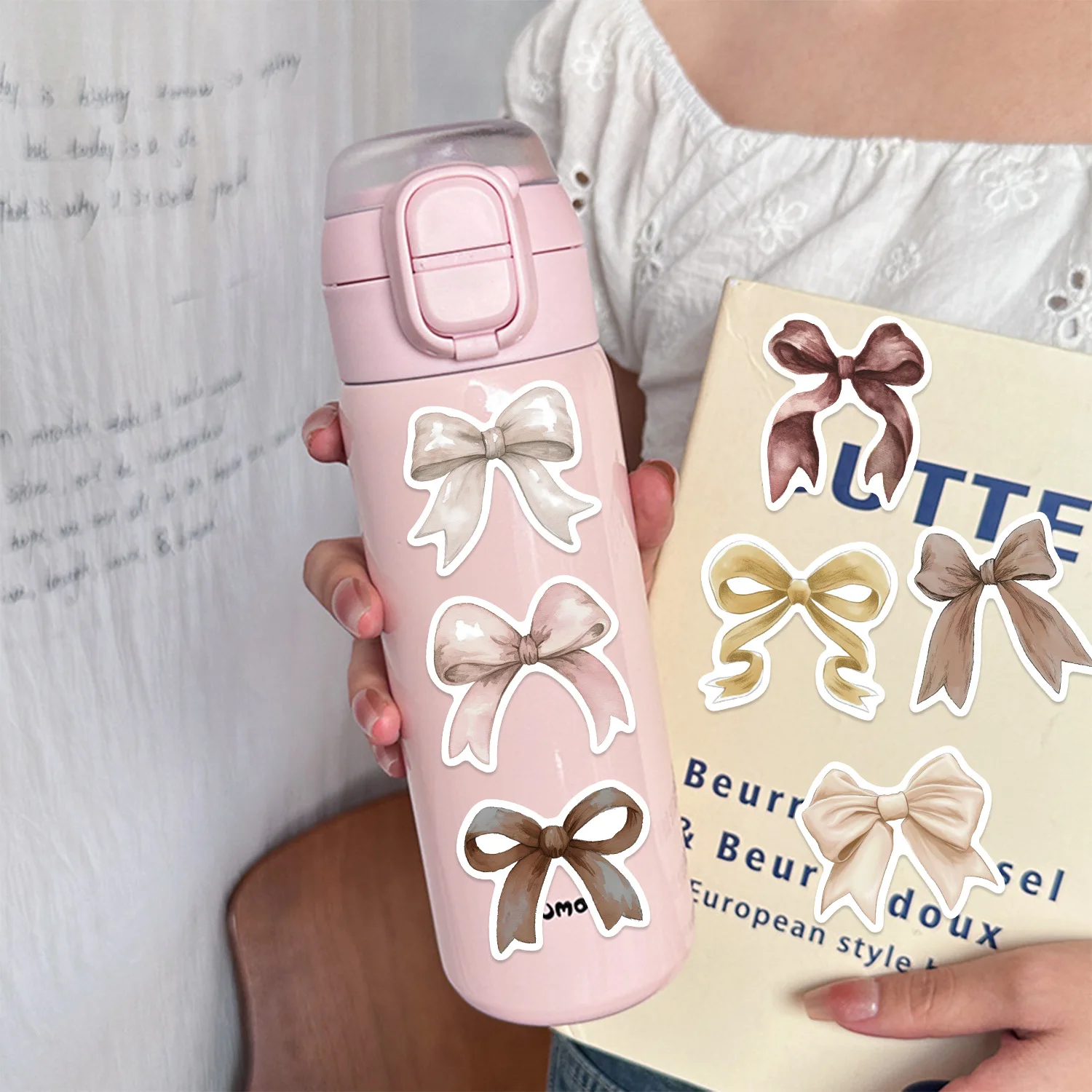 10/30/50Pcs Original Little Fresh Brown Bow Graffiti Stickers Decal Laptop Motorcycle Luggage Snowboard Fridge Car Pegatinas