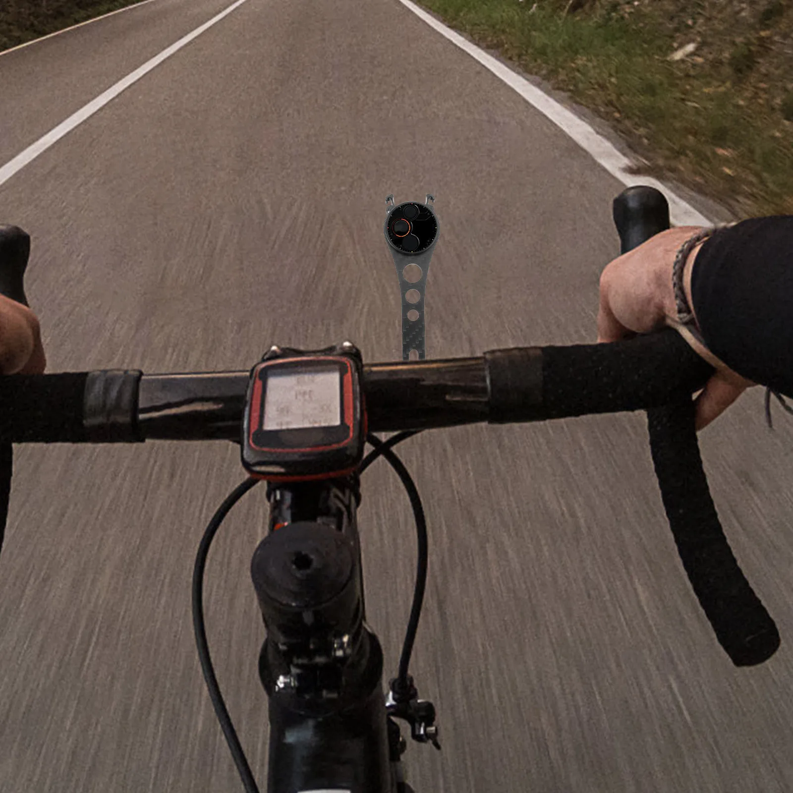 

1Set Carbon Fiber Bike Computer Mount Adapter Strong Impact Resistant Cycling Handlebar Holder for Mountain Road Bikes Bike