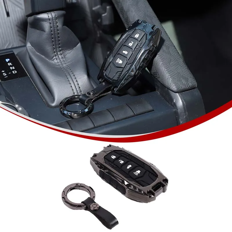 Zinc Alloy Key Shell Round Buckle Mecha Style Key Case Smart Key Shell For Toyota Tacoma N400 2024-2026 Tundra XK70 2022-2026