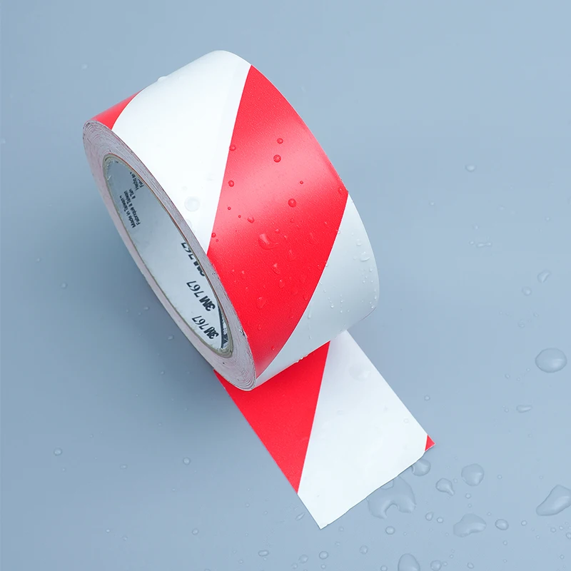3m-767-red-white-warning-tape-waterproof-floor-tape-5s-wear-resistant-workshop-positioning-warning-tape