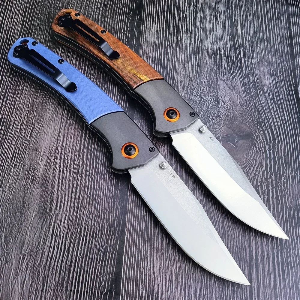 NEW 15080 Crooked River Tactical Folding Camping Pocket Knife CPM-S30V Drop-Point Blade Wood/G10 Handle EDC Survival Gear Knives