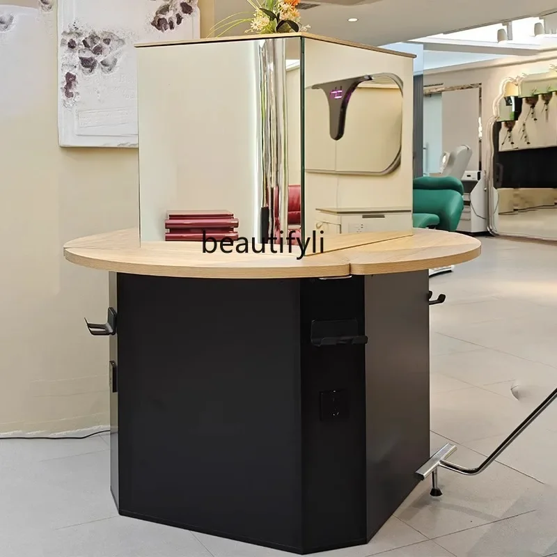 New high-end VIP electric lift hair salon mirror table hair salon special perm, dyeing and cutting hair, makeup mirror