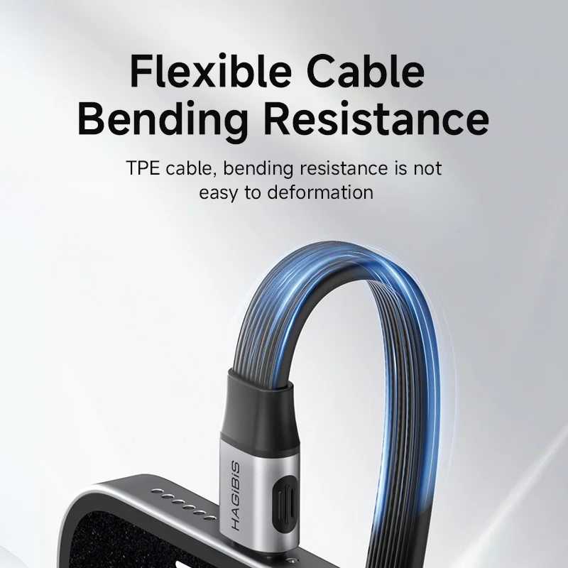 Hagibis قصيرة USB C إلى USB C كابل كامل الوظائف USB4 V2 كابل التاريخ 80Gbps 8K PD 240W الحبل ل Thunderbolt 4/5 iPhone المحمول SSD