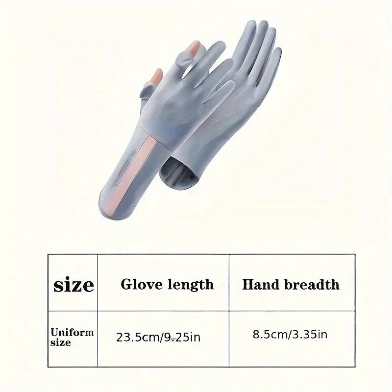 Summer Sunscreen Gloves Women Thin Ice Silk Anti-ultraviolet Dew Finger Touch Screen Driving Riding Non-slip Breathable Gloves