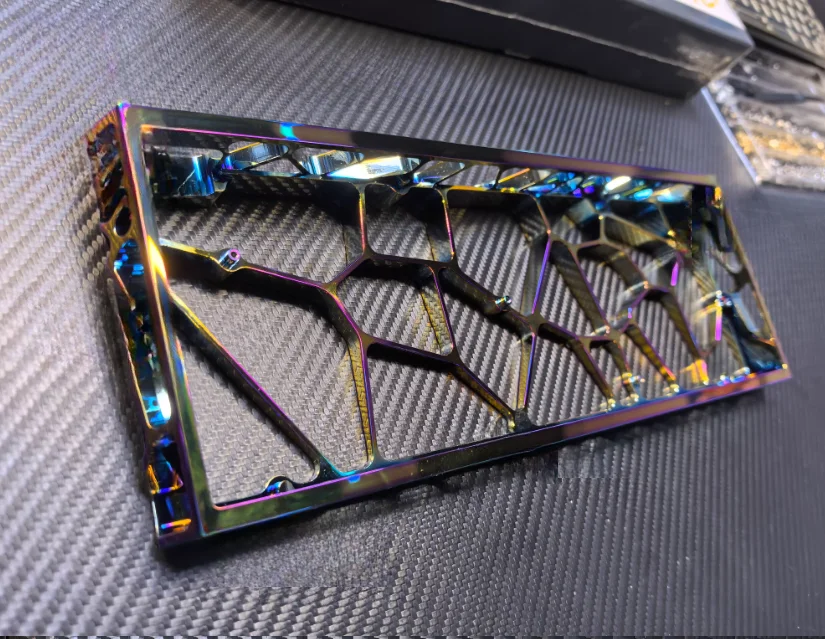 

GH60 Electroplated Mirror Keyboard Case Hollow Keyboard Shell Custom CNC Aluminum Case for wooting/rakka/hm66 Gaming Keyboards