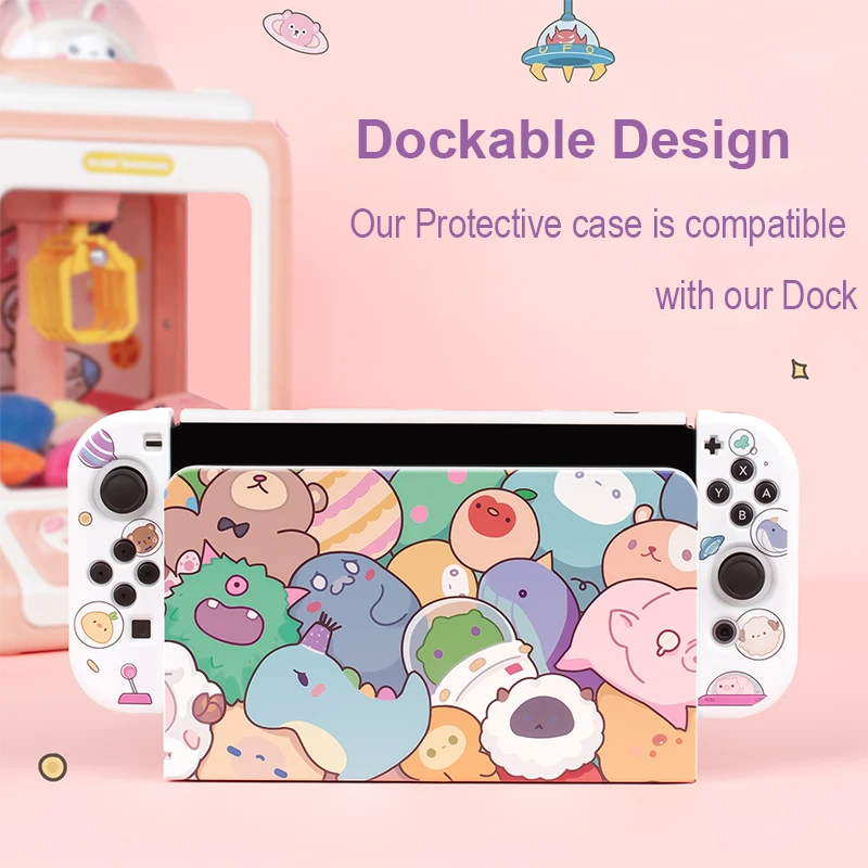 جديد لطيف الحيوان التبديل Oled حافظة واقية شل PC الغلاف الصلب NS لعبة وحدة التحكم الإسكان صندوق لنينتندو سويتش Oled اكسسوارات