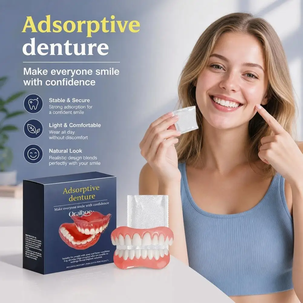 Adsorptive Denture Teeth Braces Upper Lower Veneers Full Set Upper Lower Dental Veneers Temporary Cover Whitening Denture Braces