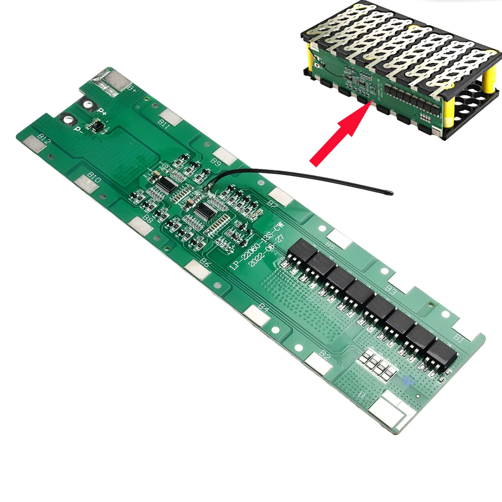 Imagem -02 - Placa Pcb com Equilíbrio para E-scooter 13s 6p 48v para 48v Bateria Sobressalente E-bike Bateria Caixa Titular 220x60 mm