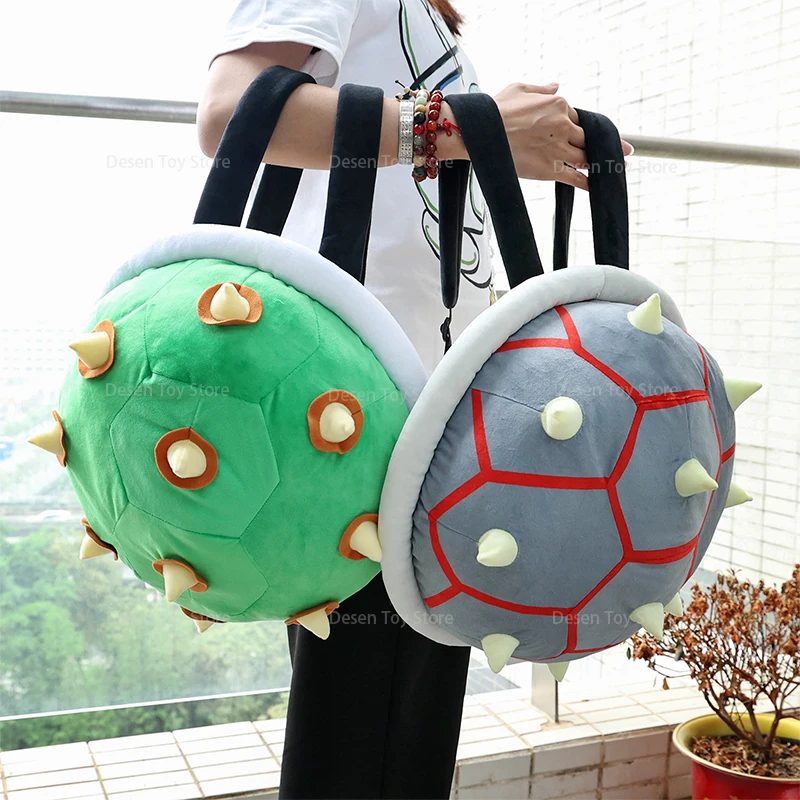 Mochila escolar Mario Bros Plushie, mochila preta e verde, Anime Doll Bag, presentes para aniversário e Natal, 2 estilos, tamanho grande