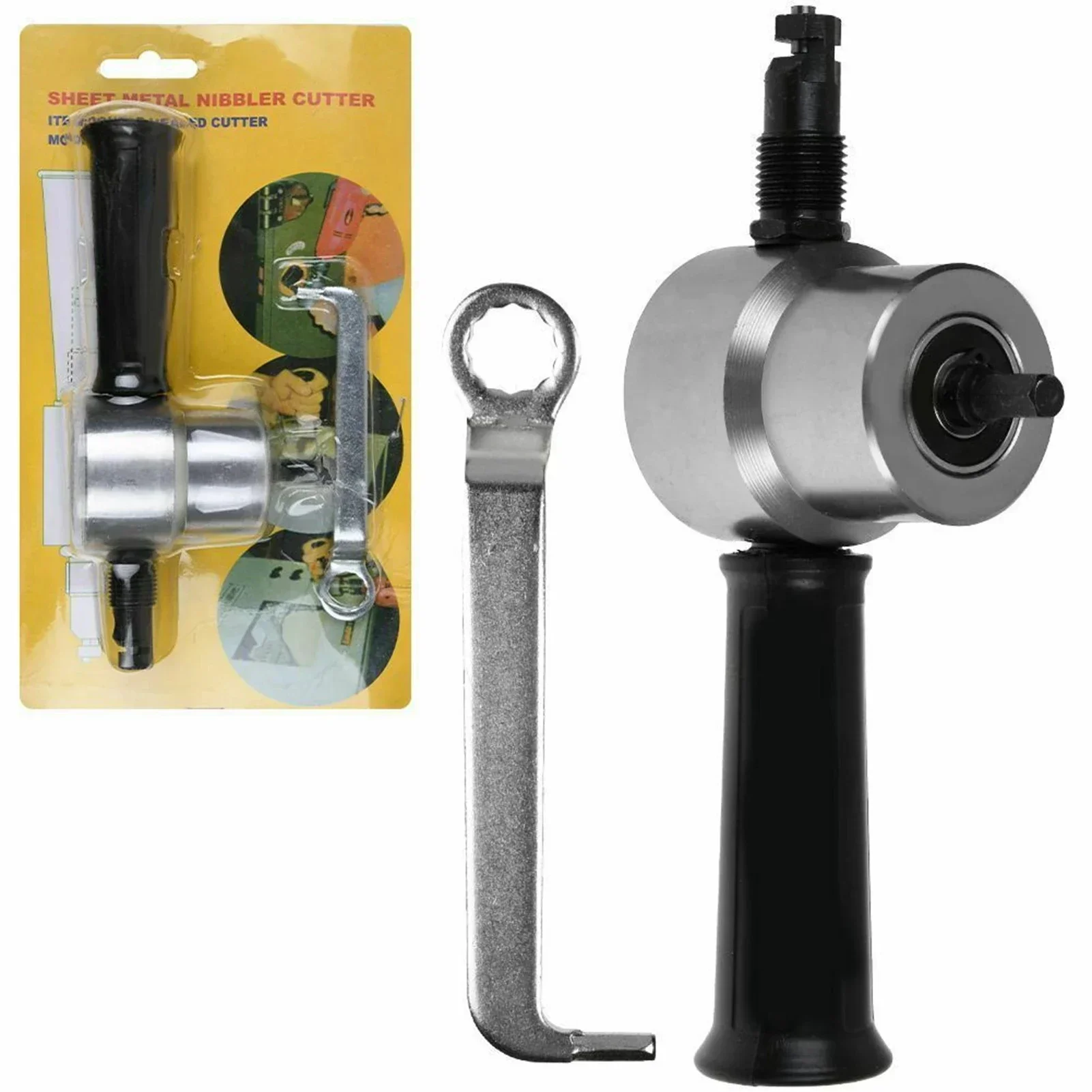 

1/set 160A Double Headed Sheet Metal Cutter Nibbler Electric Punching Shears Iron Saw Cutting Tool Drill Attachment Tool Snips