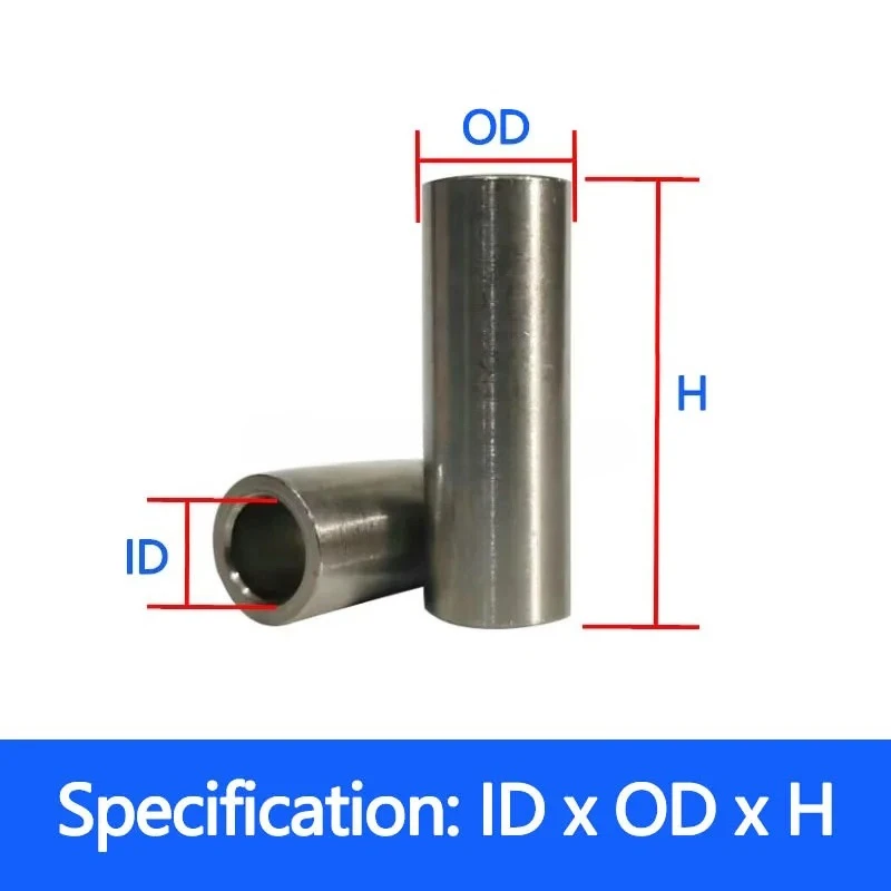 1-10Pcs 304 Stainless Steel Bushing ID 4mm Hollow Bushing Extended Cylindrical Steel Toothless Screw Sleeve OD 8/9/10/12mm