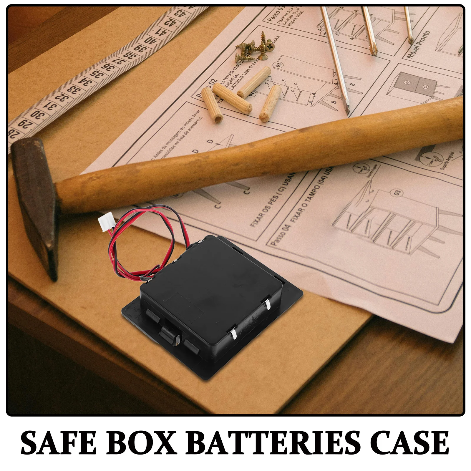 Cassetta di sicurezza Portabatterie per batterie AA Sostituzione in plastica all'interno della cassetta di sicurezza Organizzatore di archiviazione durevole e sicuro