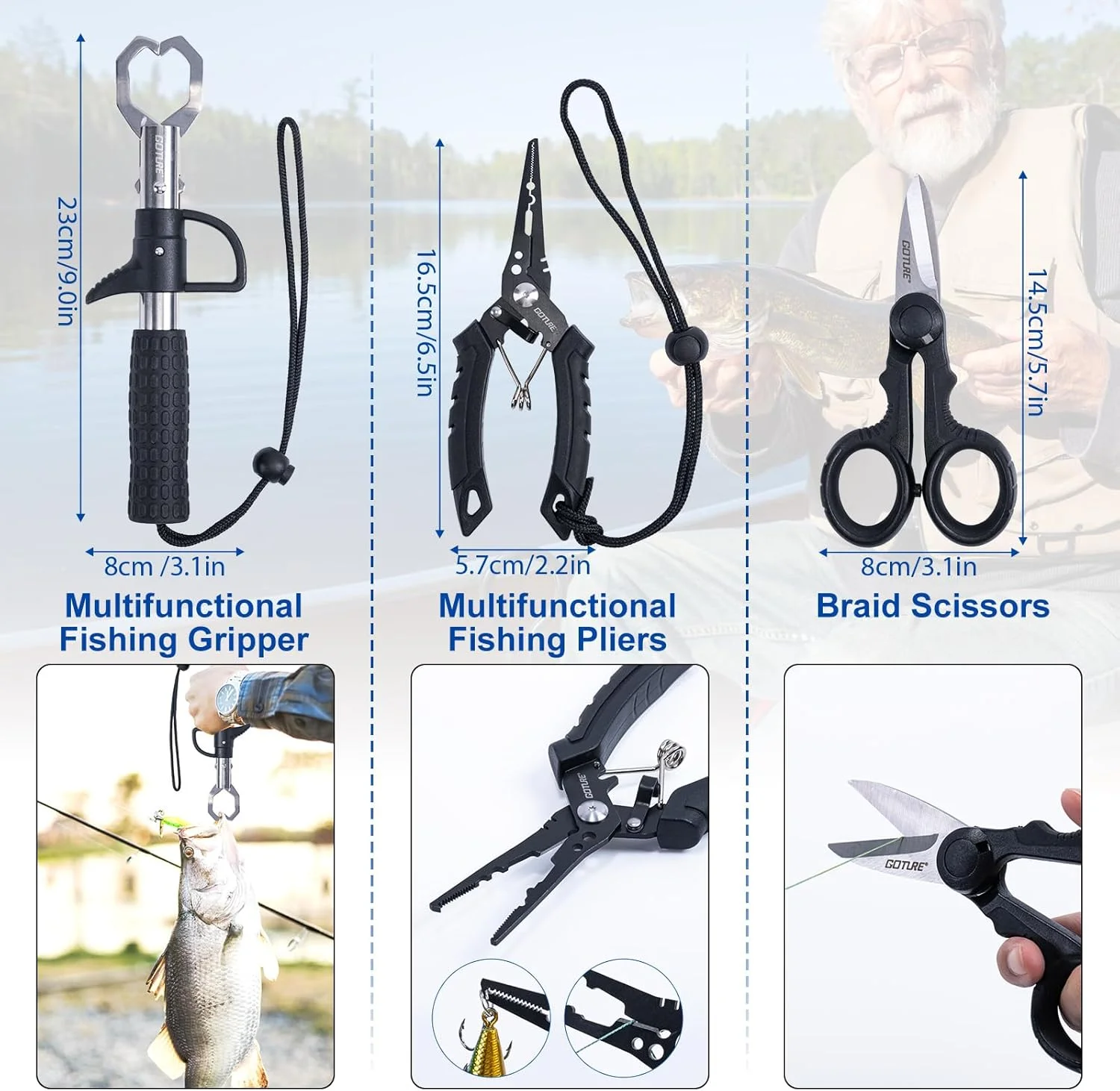 Goture Combo caña telescópica con carrete – Kit inicio pesca - imagen 4
