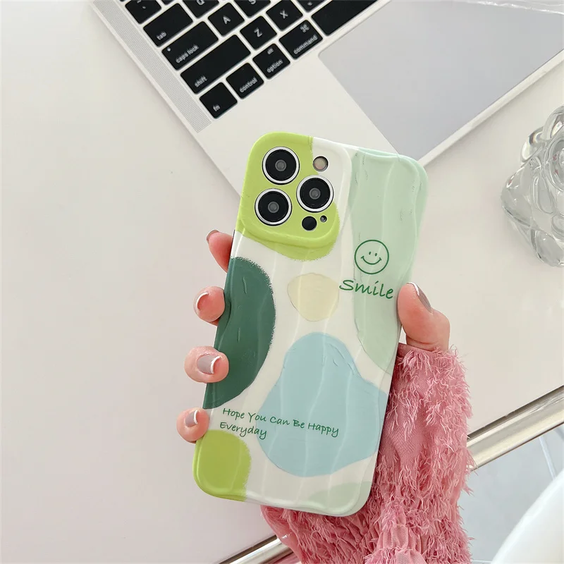 قطع هندسية بسيطة متصادمة لغطاء الهاتف الملون لهاتف آيفون ، 16 برو ، 12 ، 13 ، 15 برو ماكس ، 11 غطاء ، حافظات صدمات ، 14 برو