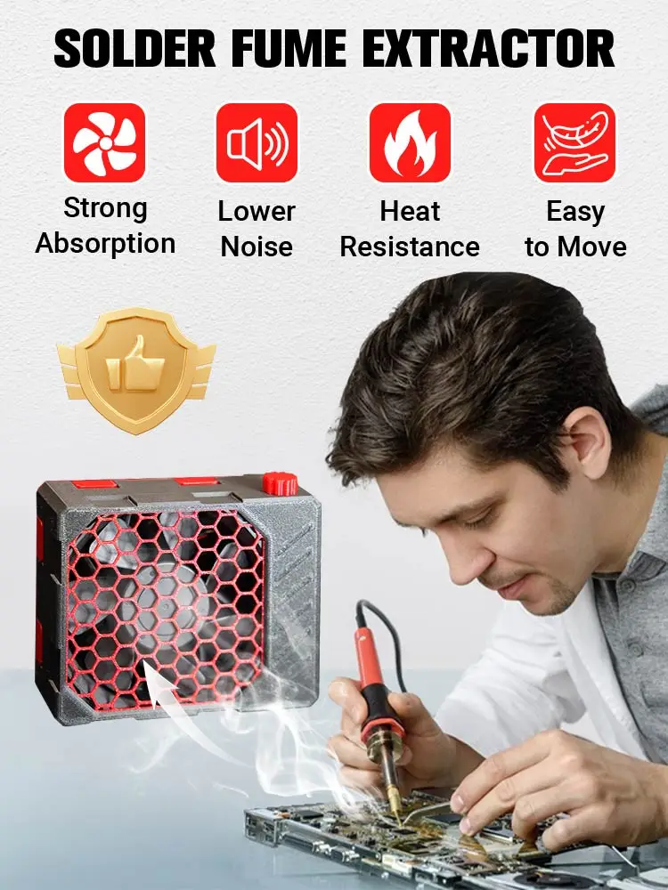 Soldering Smoke Absorber Fan 8000mah Welding Smoke Exhaust Fan Low Noise Fan with Smoke Filter Dropshipping