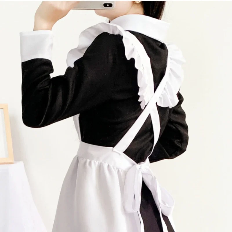 5XL Women Classic Lolita Maid Dress Vintage Inspired Outfits Cosplay Anime Black Long Sleeve Victorian Dress Kawaii Clothing