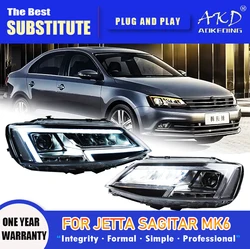 AKD Head Lamp for VW Jetta Sagitar MK6 LED Headlight 2011-2018 Headlights MK6 DRL Turn Signal High Beam Angel Eye Projector