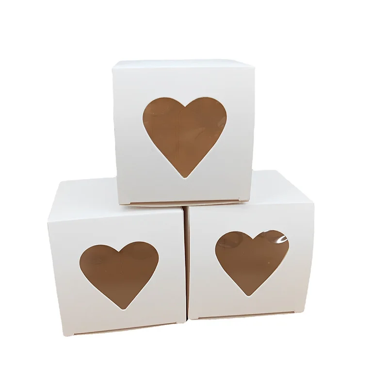 12/24Pcs Hollow Love Window Paper Candy Box Wedding Sweet Favor Gift Box Cute Packaging Bag Graduation Birthday Party Decoration