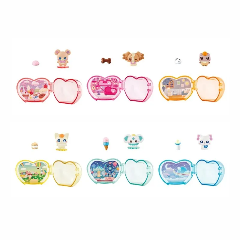 반다이 프리큐어 프리큐어 엘프 오두막 장식품 가샤폰 장난감 애니메이션 피규어 모델 장난감 귀여운 마오 마오 마이 스노우 코코아 펄세이터 넛츠