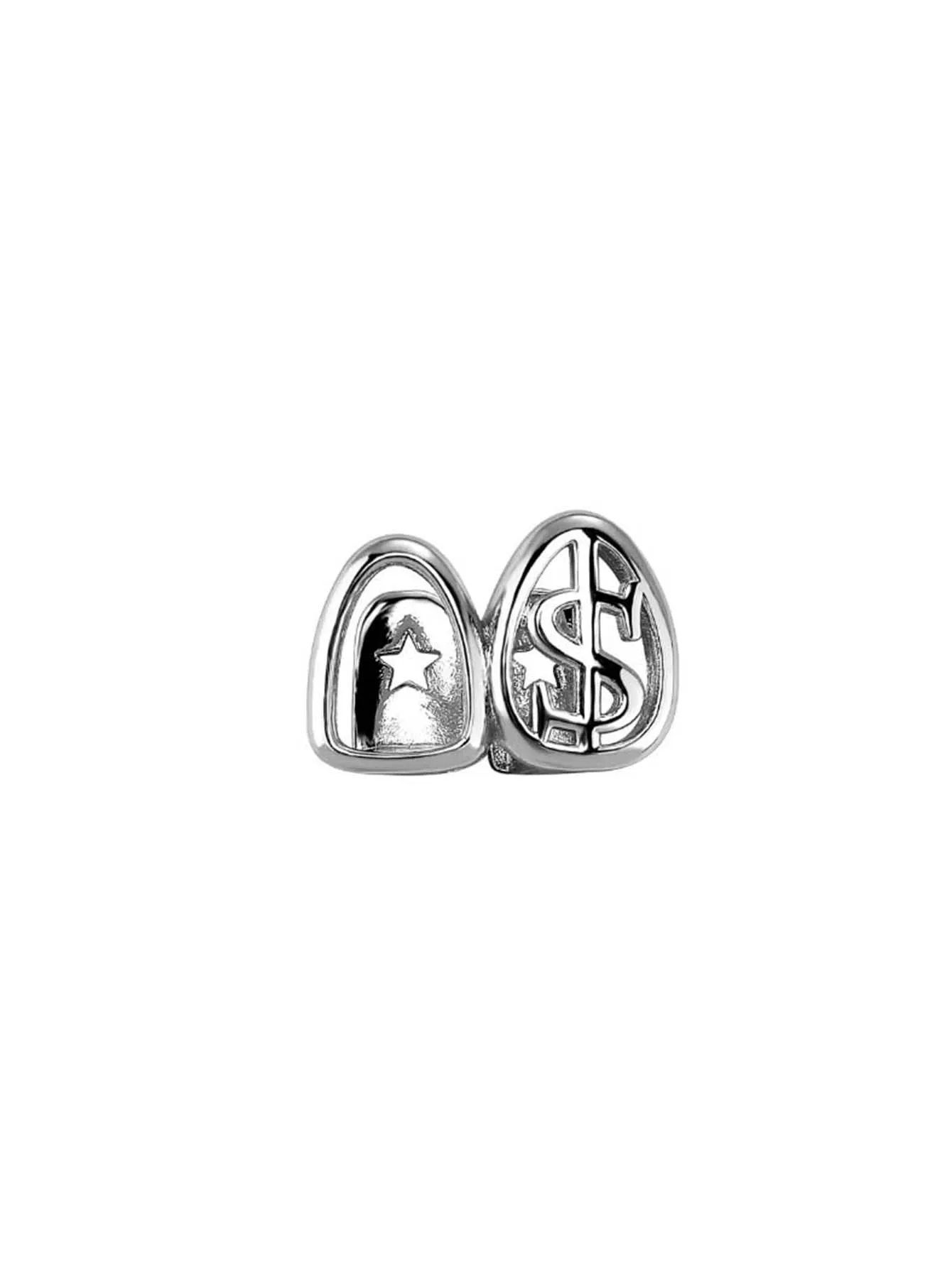 1Pcs Hollow Dollar Sign Double-Spaced Teeth Is a Cool And Shiny Hip-Hop Accessory Suitable For Both Men And Women.