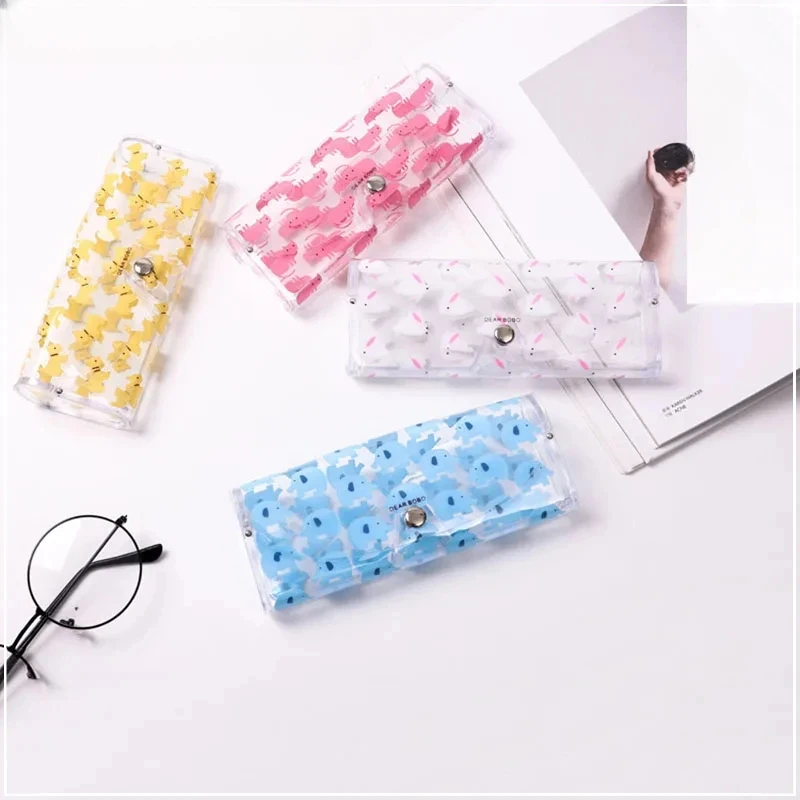 2024 New Cartoon Animal Glasses Box Travel Women Transparent PVC Eye Bag Case Protection Holder Carry Box Eyewear Accessories