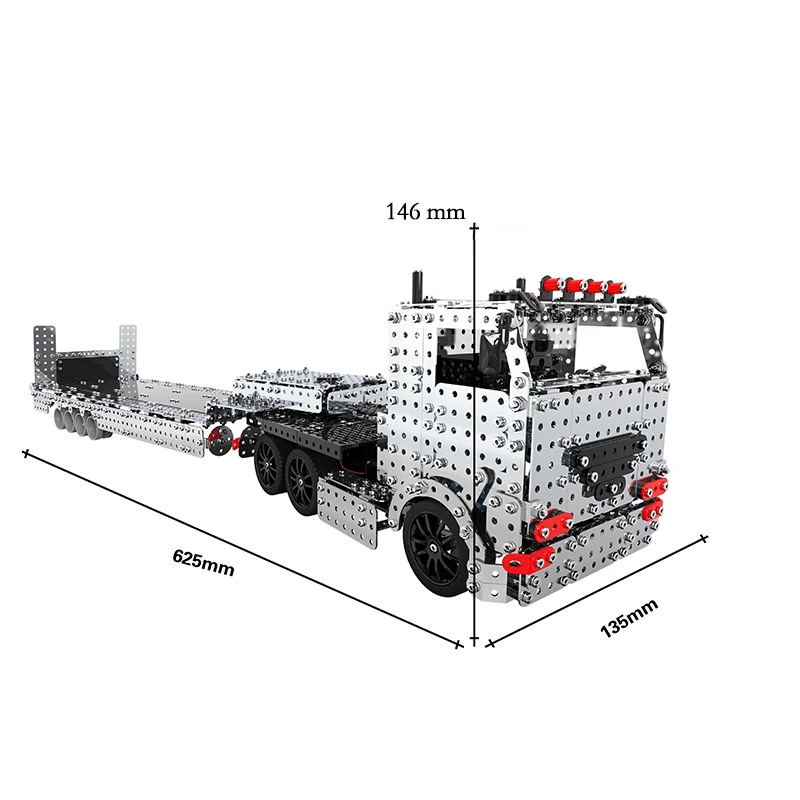 Tuerca de tornillo 3D de Metal, bloque de construcción, juguete de montaje eléctrico para niño y adulto, vehículo de ingeniería de tanque RC, juguete de alta dificultad para niños