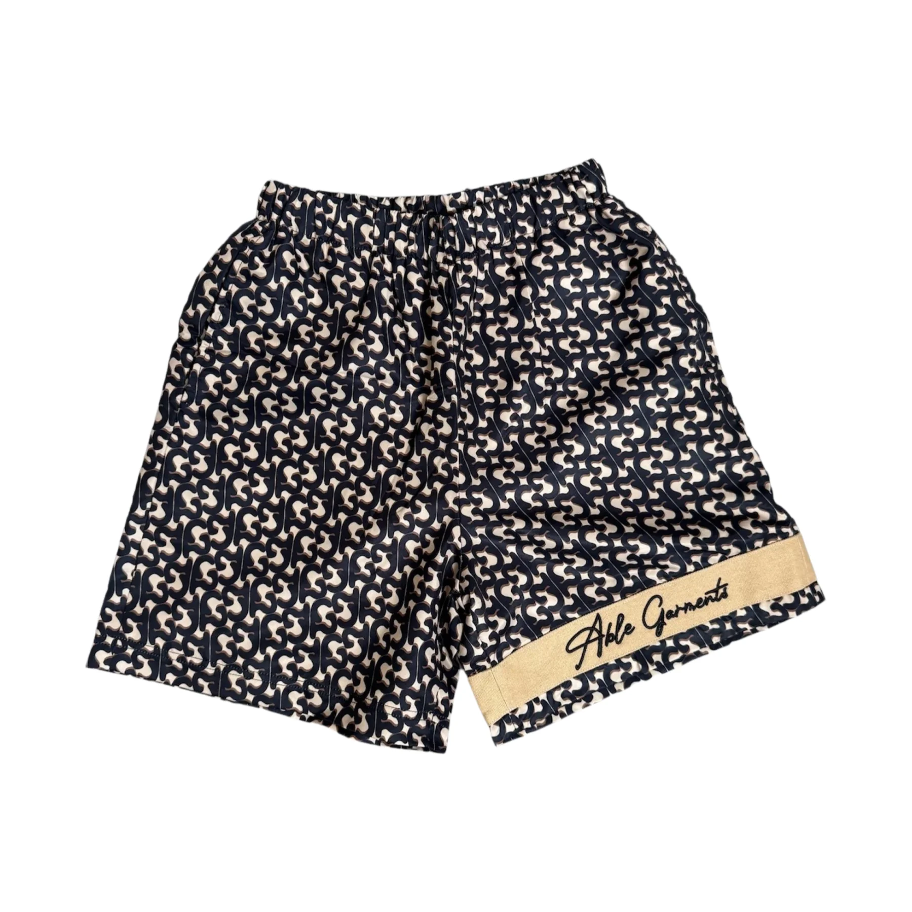 

Модные мужские повседневные шорты с монограммным принтом для повседневной жизни, летние пляжные шорты, дышащие, быстросохнущие, легкие