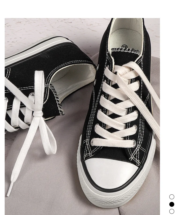 Doppellagige Schnürsenkel aus Polyester-Baumwolle, 1 cm breit, flach, hochwertige Schnürsenkel für Sneaker, Segeltuchschuhe, 1 Paar – Detail 8