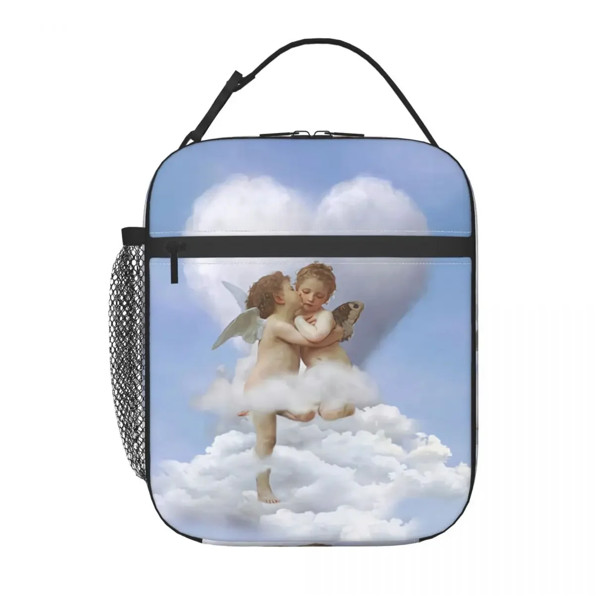 Clouds Angels Kiss Insulated Lunch Bags for Outdoor Picnic Renaissance Cherub Leakproof Thermal Cooler Bento Box Women Kids