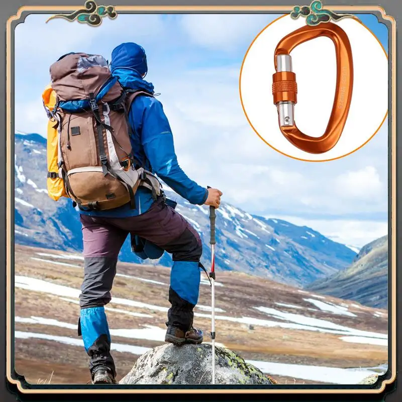 

Premium 2PCS 25KN Carabiner Clip D Shape Hook Aluminium Alloy Mountaineering Equipment For Hiking, Camping, Backpack Hooks